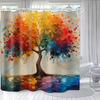 Duschvorhang, mit einem einzigartigen Ölgemälde-Baum-Thema und leuchtenden Farben, bringt eine künstlerische Atmosphäre ins Badezimmer. Die 59x7