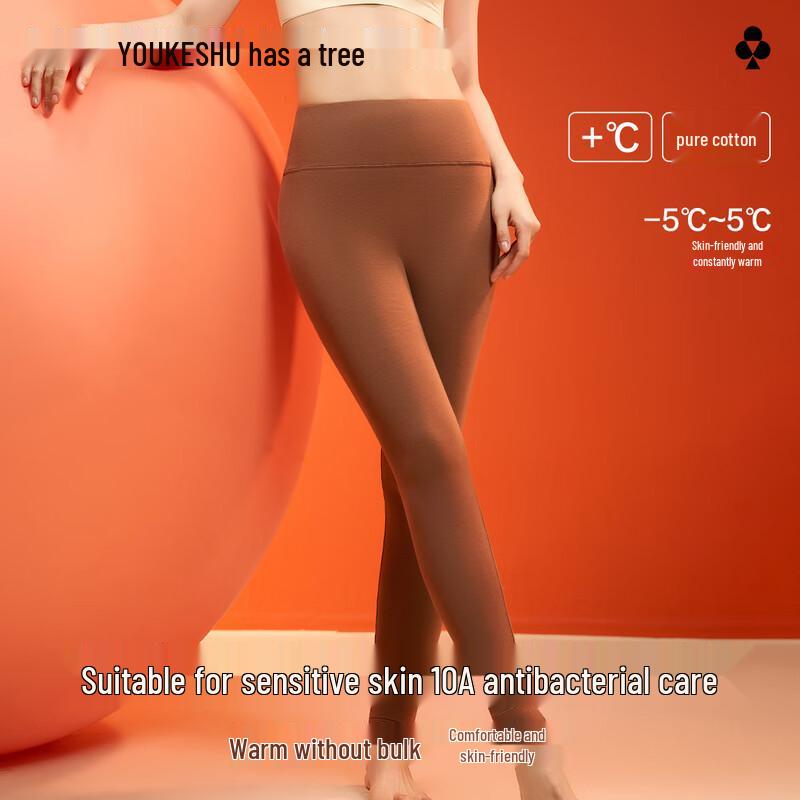 

Women s 100% Cotton High-Waist Thermal Leggings XL
