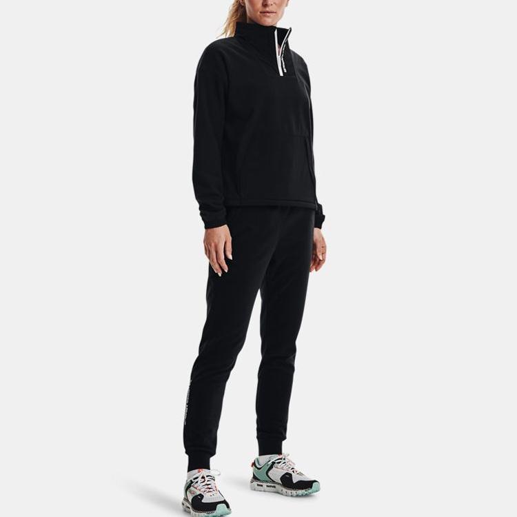 Under Armour Logo Half-Zip Fleece Training Jacket Women Outerwear Black 1365776-001