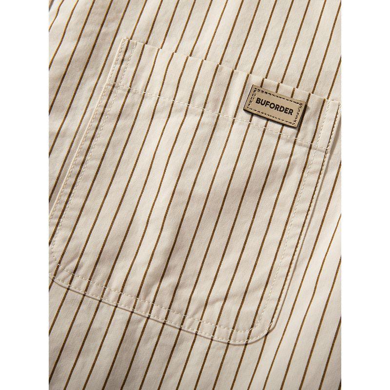 Stripes Shirt Men's Long Sleeves 2024 Autumn New Arrival Loose Casual Top Fashion Brand Trend Work Clothes Shirt Thin Coat