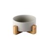 Ceramic Cat Bowl Dog Feeding Bowls Pet Feeder with Wood Stand For Cats Puppy Food Water Storage Feeding Accessories Pet Supplies