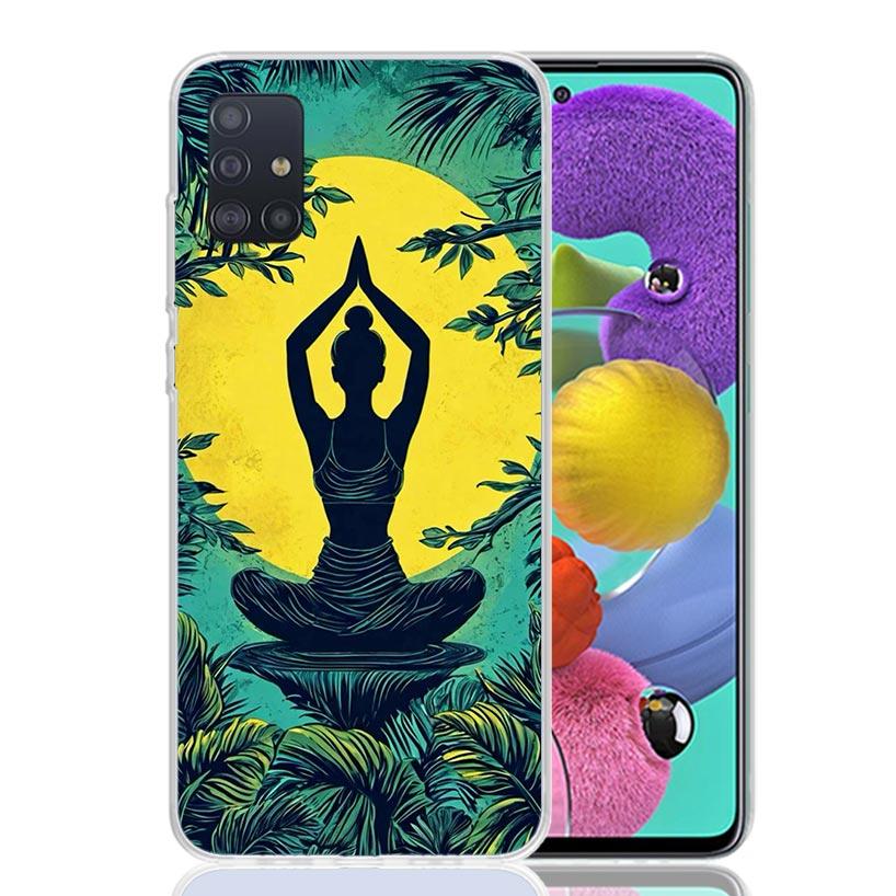 Meditation Yoga Girl Phone Case For Samsung Galaxy A52 A32 A22 A12 A02S A50S A30S A51 A31 AA71 Note 20 Ultra 10 S10 Plus Galaxy