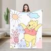 Aesthetic Winnie The Pooh Blanket Cover Velvet Cute Cartoon Super Warm Throw Blankets for Car Sofa Couch Bedspread