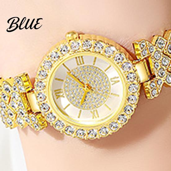 Diamond Accent Women Watch Women's Rhinestone Bracelet Alloy Roman Numerals