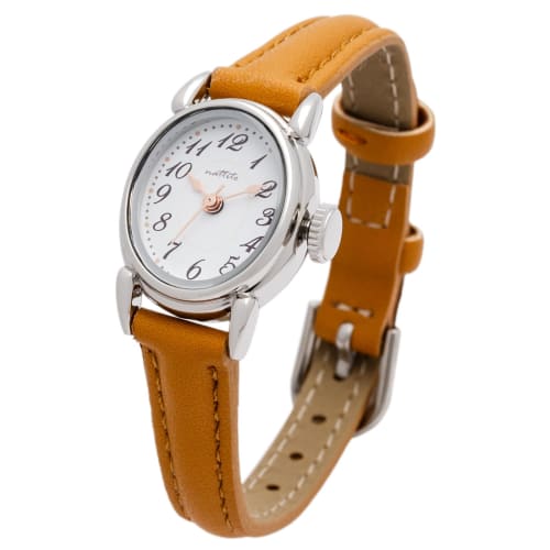 Fieldwork Women's Analog Watch with Leather Strap, Simple and Lightweight, Oval Leather Strap, Brown, ST292-4