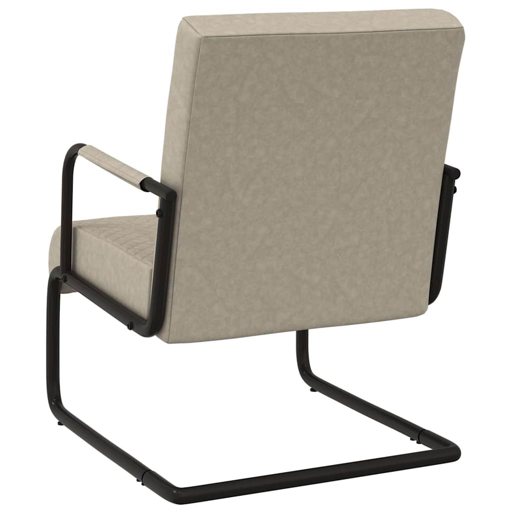 Cantilever Chair Light Gray Faux Leather