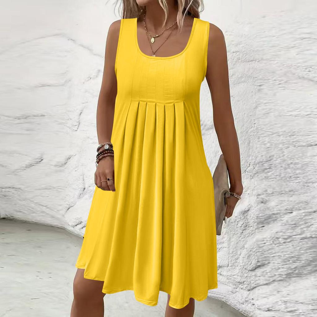 Damenmode Farbiges ärmelloses Kleid