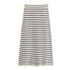 Kaslead New Arrival Women's Clothing Fashion Style Striped Short Style Hair Knitwear Tops Skirt Suit