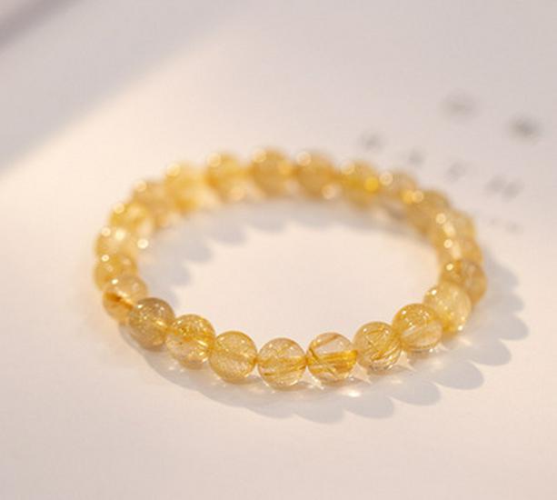 

Браслет из цитрина и рутилового кварца с бусинами для женщин