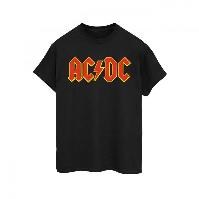 AC/DC Womens/Ladies Red Logo Cotton Boyfriend T-Shirt