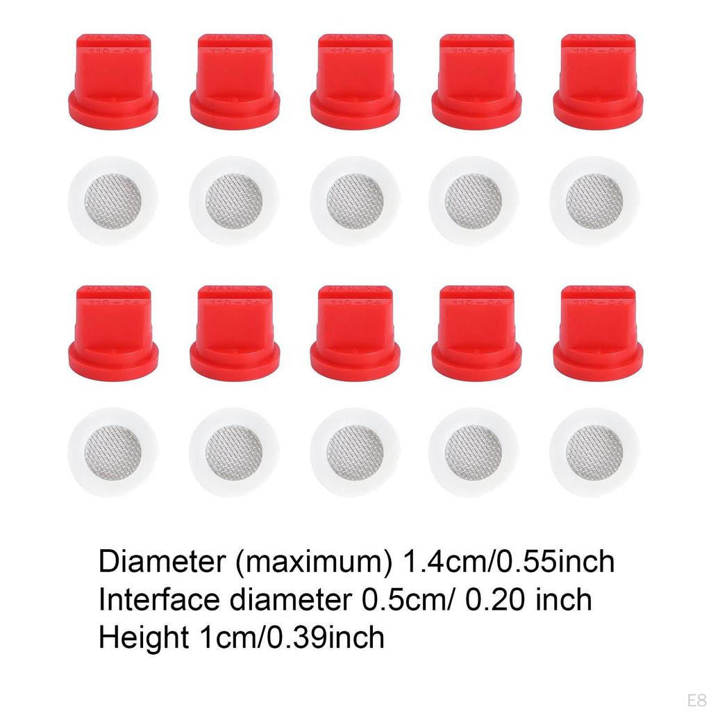 10 Agricultural Spray Nozzles with Filtering O Rings At 110° for Effective Cleaning