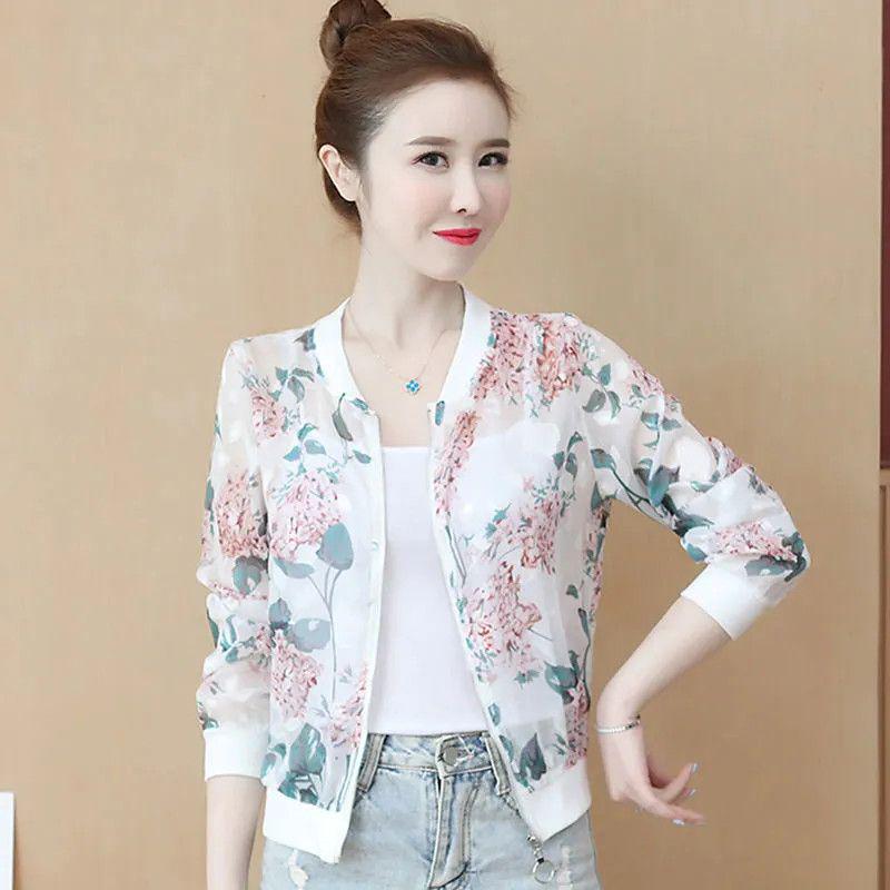 

Women s Chiffon Long Sleeve Sun Protection Shirt - 2025 Summer Air Conditioning Jacket, Petite Fit. XL