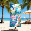 Tropical Fruits Toucan Palm Leaf Striped Beach Towel Soft Quick Dry Sandproof Towel Summer Beach Pool Vacation Swim
