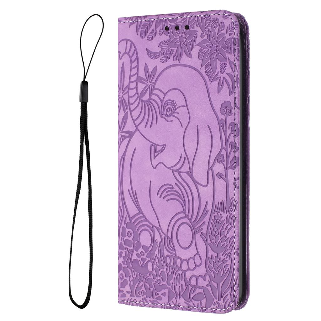 For iPhone 16 Plus Case PU Leather Wallet Phone Cover Elephant Pattern