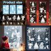 Static Christmas Holiday Decals Set With White Christmas Tree Snowman Decor
