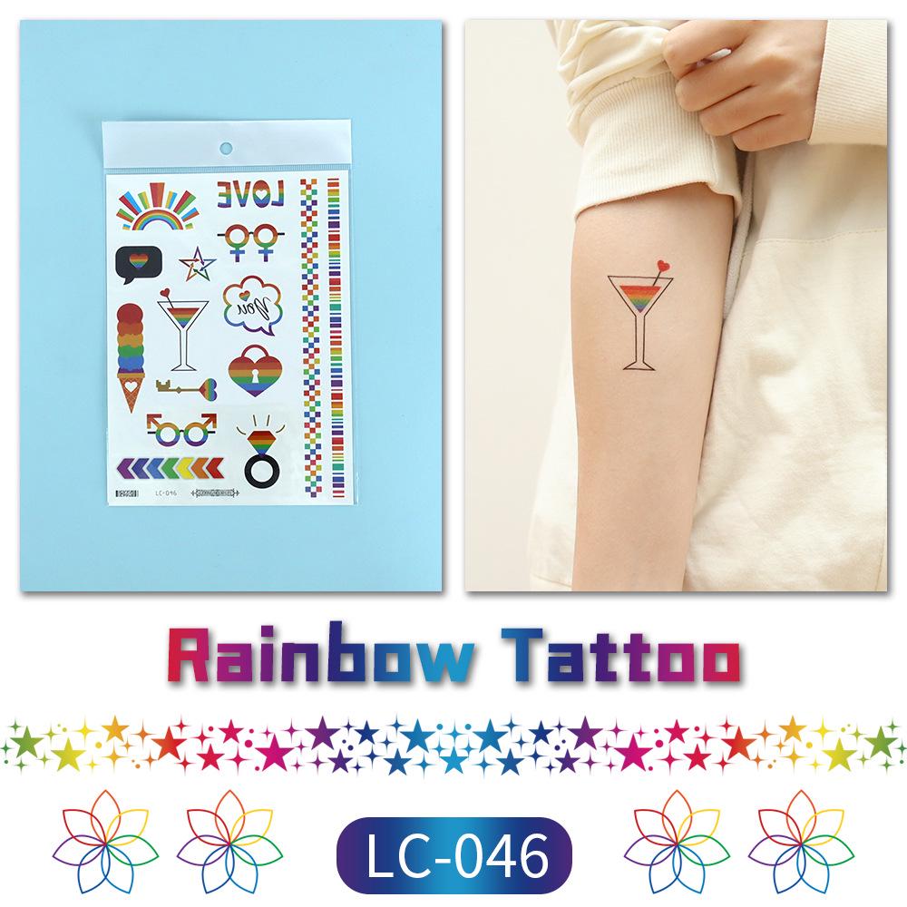 Proud Day Waterproof Rainbow Sports & Camouflage Tattoo Stickers for Arm and Face