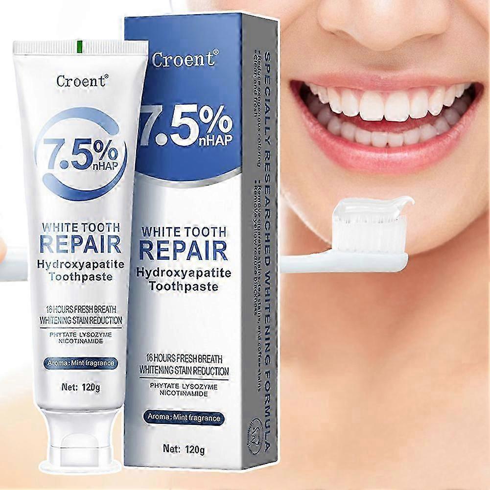 Fluoride-Free Hydroxyapatite Toothpaste for Sensitive Teeth, Whitening Toothpaste for Men & Women, Gentle Enamel Repair & Cavity Prevention