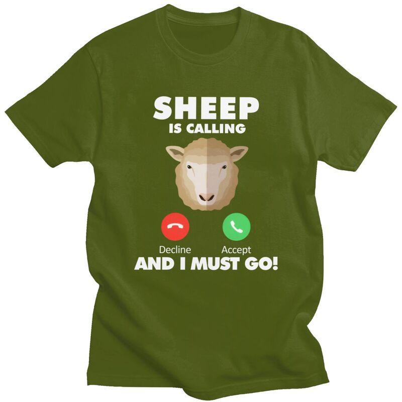 Mein Schaf ruft T-Shirts Reine Baumwolle T-Shirts Sommer Rundhals T-Shirts Lässige Kurzarm Kleidung Für Männer Geburtstagsgeschenk