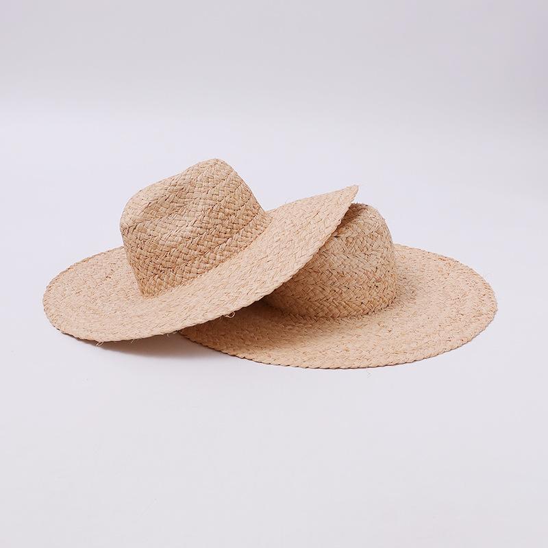 European and American Fashion Autumn New Product Natural Lafite Beach Sun Hat Seaside Vacation Sun Protection Oversized Brim Straw Hat