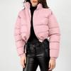 Giacca da donna in cotone a maniche lunghe e corte, con colletto rialzato, alla moda, in cotone