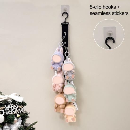 Doll Display Stand Organizer Pendant Storage Display Stand Oxford Cloth Strap Reliable Plush Toy Holder with 8 Clips