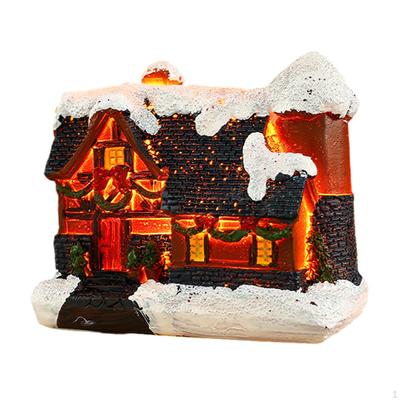 Weihnachts-Schneemannhaus Figurinen Dekoration Geburtstagsgeschenk Dorfszene für Schreibtisch