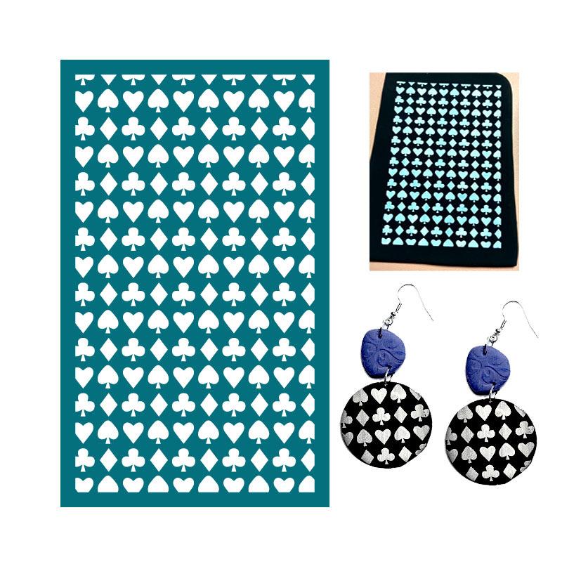 23 Styles Self-Adhesive Silk Screen Stencils for Polymer Clay Palm Leaves Reusable Mesh Transfer Printing Earring Jewelry Making