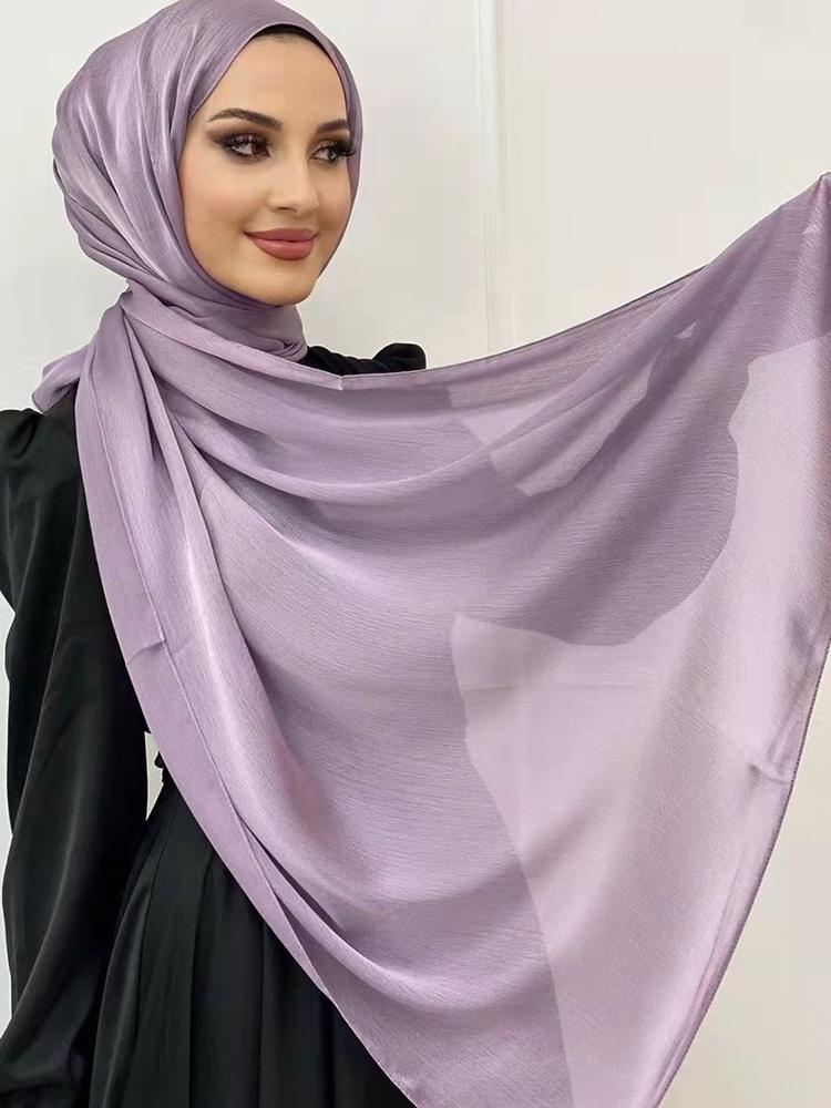 Muslim scarf shawl women luxury abaya silk satin hijab ramadan hijabs for woman abayas jersey dress turban instant undercap cap