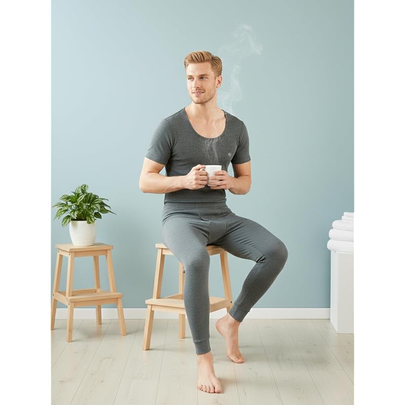 Onn MenS Thermal Pants Warm Winter Innerwear Bottoms Soft Cotton Blend Base Layer Leggings Stretchable & Breathabl