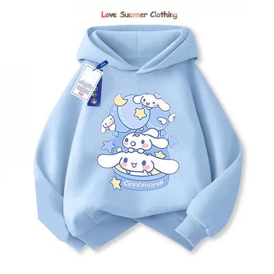 Dievčenská mikina s kapucňou Roztomilé mikiny Cinnamoroll Mikina s kapucňou Detské kreslené psie oblečenie Chlapčenská mikina s kapucňou Detský ležérny top