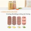 4 Sides Box Grater For Kitchen,Stainless Steel Cheese Grater With Handle,Multi-Function Vegetable Slicer Food Shredder For