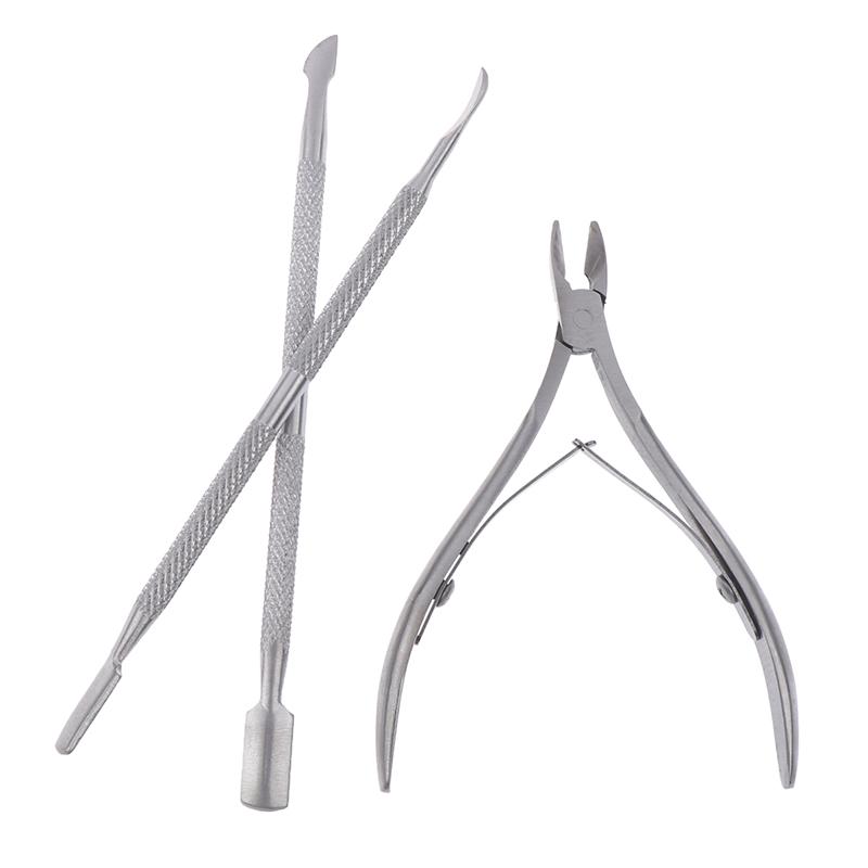 3Pcs/Lot Set With Cuticle Scissor&Pushers For Art Beauty Kit Tool