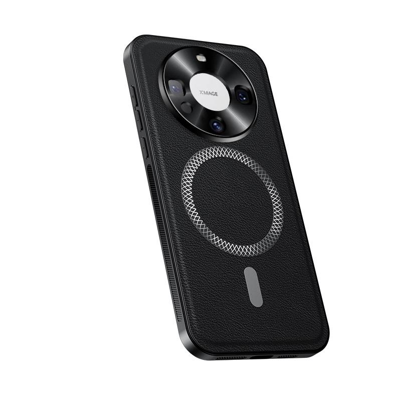 For Huawei Mate 60 & Mate 60 Pro Case Magnetic Elegant Leather Wear-Resistant Lens Fully Covered Non-Slip Grip Edge Cover Shell