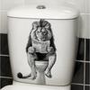 Autocollant de toilette 3D créatif et réaliste avec vision de chat mignon, décoration de couvercle de toilette en PVC auto-adhésif et imperméable