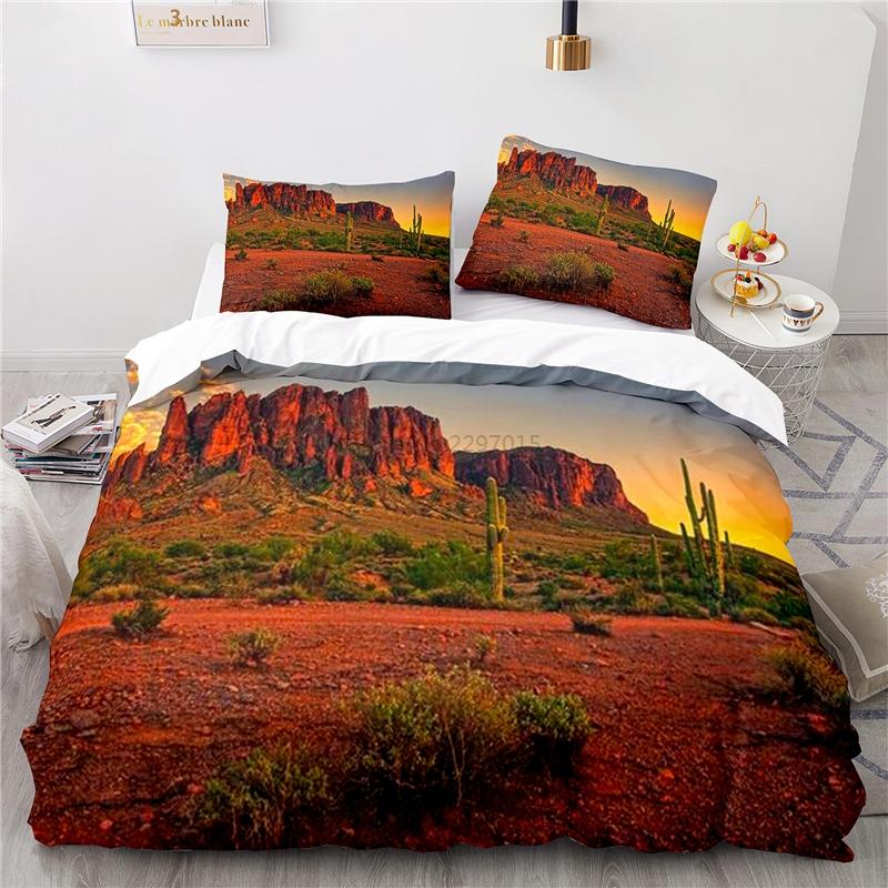 Desert Cactus Landscape Printed Bedding Set 3d Duvet Cover Sets Pillowcases Adult Children Twin Full Queen King Size Bedclothes