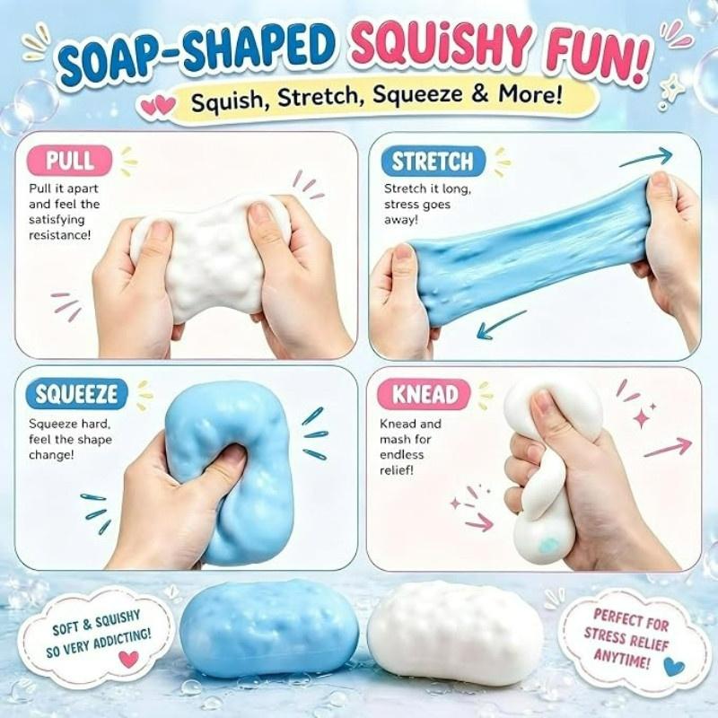 Handmade Imitation Soap Crunchy Soap Stress Toy Soft Asmr Fidget Toy Stress Relief Sensory Toy Slow Rebound Pocket Size