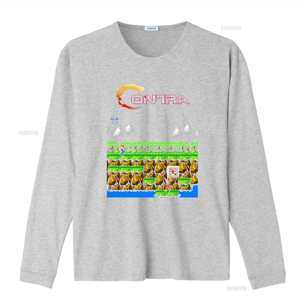 Contra gryzor stage 1 NES Famicom hra 8bitová obrazovka Tričko Arkádová klasika vintage retro design všechny velikosti vintage Vyprané