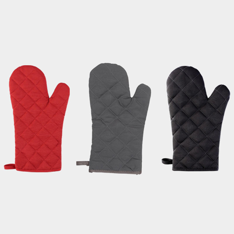 1PC Heat Resistant Oven Mitts Kitchen Gloves Microwave Safe Long Anti Scalding Cloth Mittens For Cooking Baking Solid Color Protective Gear