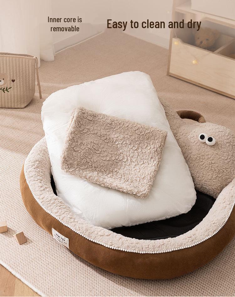 Cross-Border Dog Bed: Cozy Autumn/Winter Nest for Small Dogs & Cats