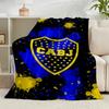 1PC Football Club Emblem Flannel Blanket Gift, Suitable for Both Men And Women, Soft Ideal for Beds And Sofa, Birthday Or Christmas Gift