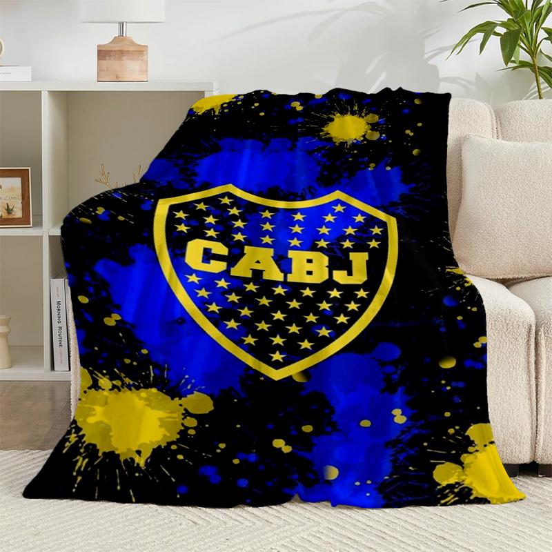 1PC Football Club Emblem Flannel Blanket Gift, Suitable for Both Men And Women, Soft Ideal for Beds And Sofa, Birthday Or Christmas Gift