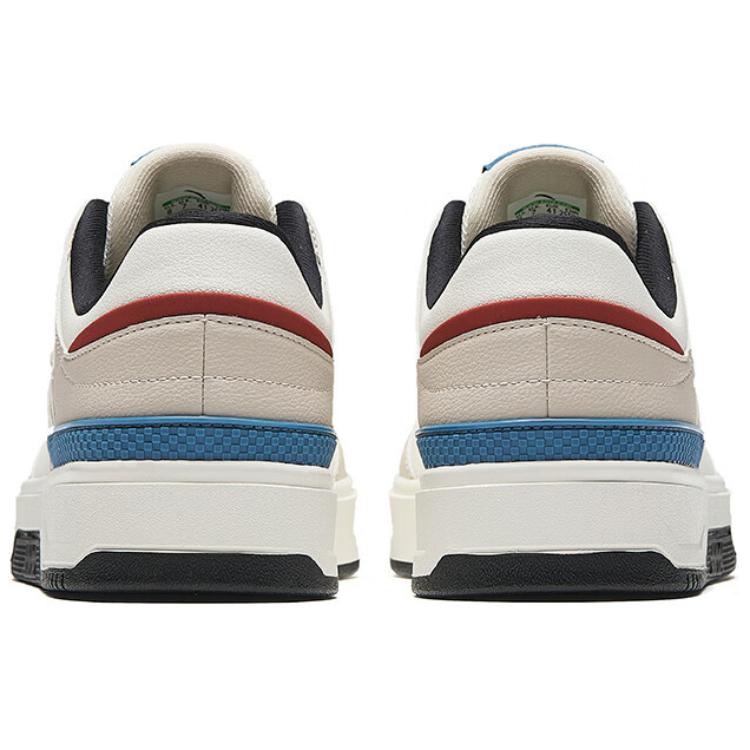 Anta Classic Comfortable Fashion Shock Absorbing Wear Resistant Height Increasing Low Top Sneakers Men Sneakers White Beige Blue 112548010-2