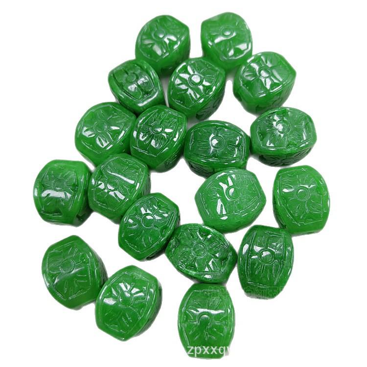 Antike Goldmünze & Trocken-Grüne Jade Quadratische Abstandshalterperlen (12x15mm) für DIY Schmuck Armband Halskette