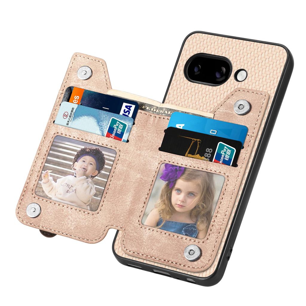 Etui na Google Pixel 9a Skóra+PC+TPU Portfel na zamek błyskawiczny Pokrowiec na telefon