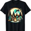 Funny Bigfoot & Alien UFO Camping Outdoor Adventures Hiking T-Shirt