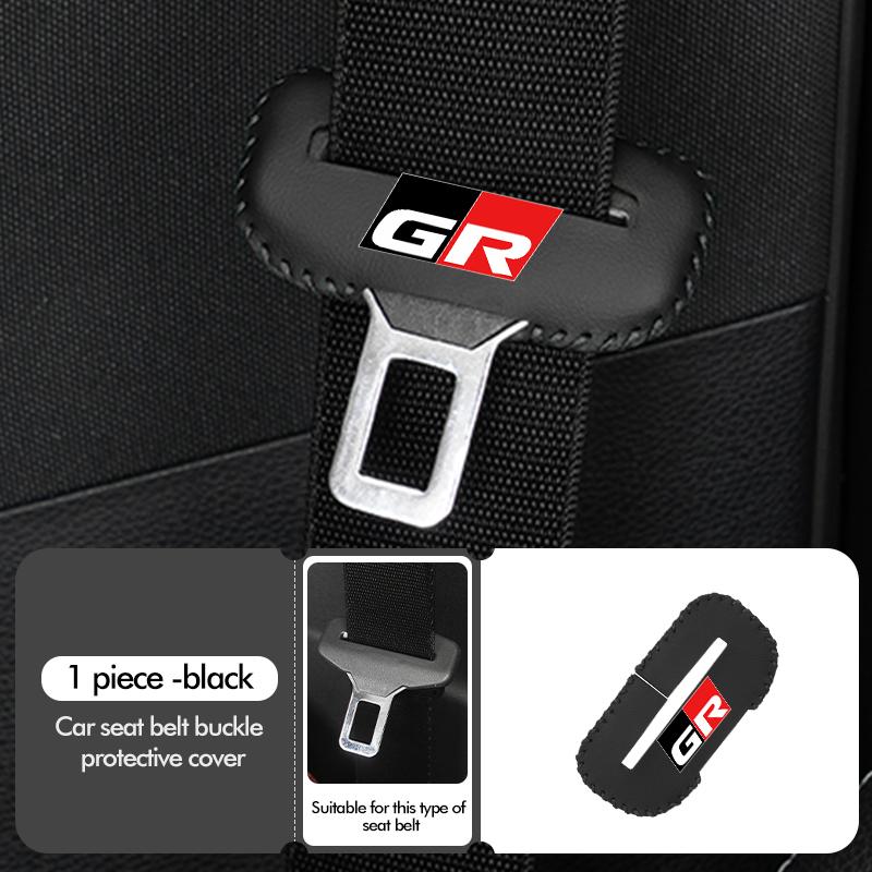 

For Toyota Car Seat Belt Buckle Plug Leather Car Seat Belt Clip Protective Covers Crown GR Corolla YARIS Auris C-HR Hilux Vios