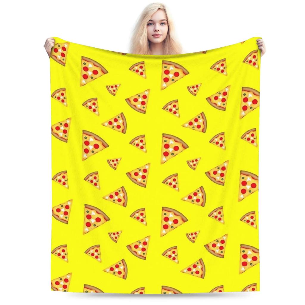 Cool Fun Pepperoni Pizza and Slices Graphic Throw Blanket  Soft Warm Quality for Kids Boys Girls Bedspread for Spring Outdoor Us