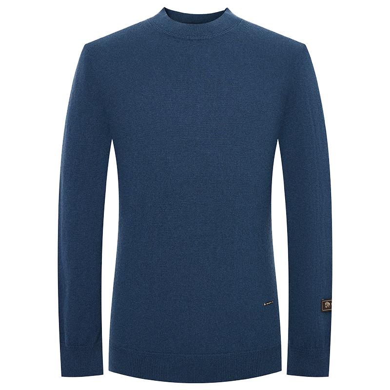 Baoxiniao Men's Semi-High Collar Cashmere Sweater