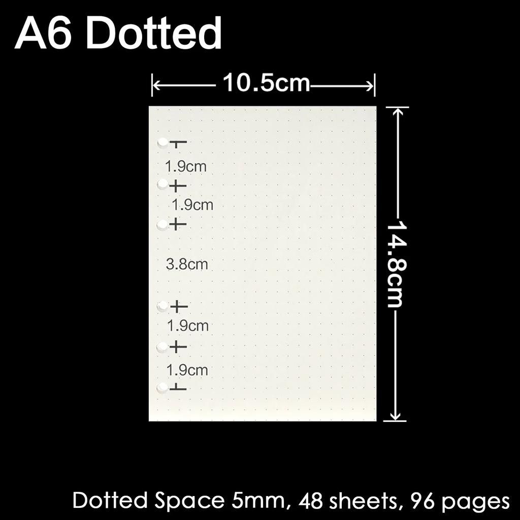 4 Pcs/ Lot High Quality Ring Binder Notebook Insert Refills 6 Holes A5 A6 A7 Personal Spiral Diary Planner Inner Core 100G Paper Quality
