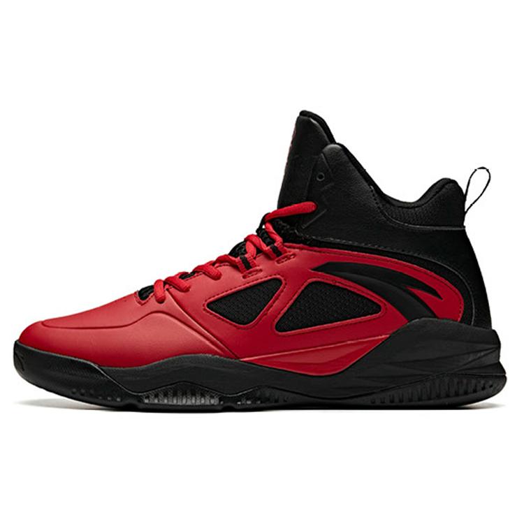 Anta Bastard Cushioning Breathable High Top Basketball Shoes Men's Red Black 91931109-3